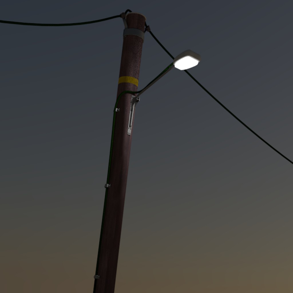  Telephone pole with streetlight preview image 1